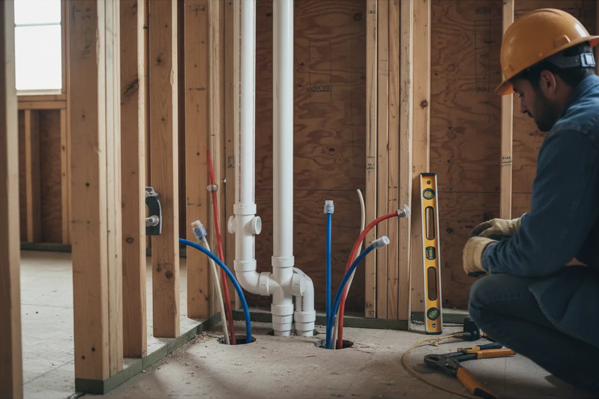 Drain and supply rough-in during Drain Cleaning in Milledgeville